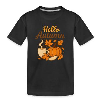 Hello Autumn – Autumnal mood - Kids' Premium Organic T-Shirt - black - Front