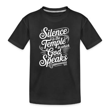 Silence – God Speaks Design - Kinder Premium Bio T-Shirt - Schwarz - Vorne