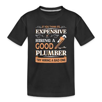 Heating Engineer Heating Construction Plumber Plumber - Kids' Premium Organic T-Shirt - black - Front