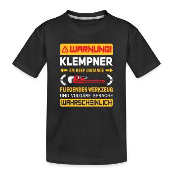 Heating Engineer Heating Construction Plumber Plumber - Kids' Premium Organic T-Shirt - black - Front