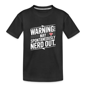 Warnung kann spontan nerd werden - Kinder Premium Bio T-Shirt - Schwarz - Vorne