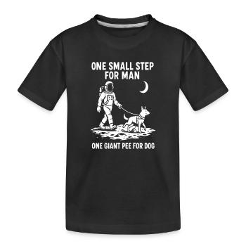 Aventure spatiale avec un chien et un astronaute - T-shirt bio Premium Enfant - noir - Devant
