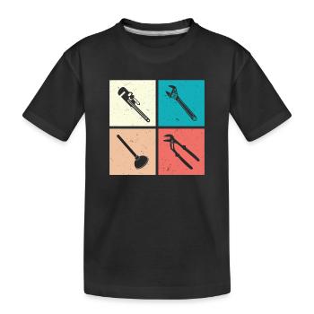 Heating Engineer Heating Construction Plumber Plumber - Kids' Premium Organic T-Shirt - black - Front