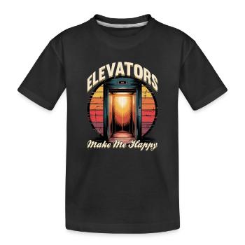 Elevator toddler & kids - Kids' Premium Organic T-Shirt - black - Front