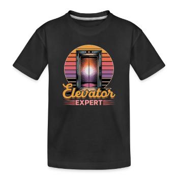 Elevator toddler & kids - Kids' Premium Organic T-Shirt - black - Front