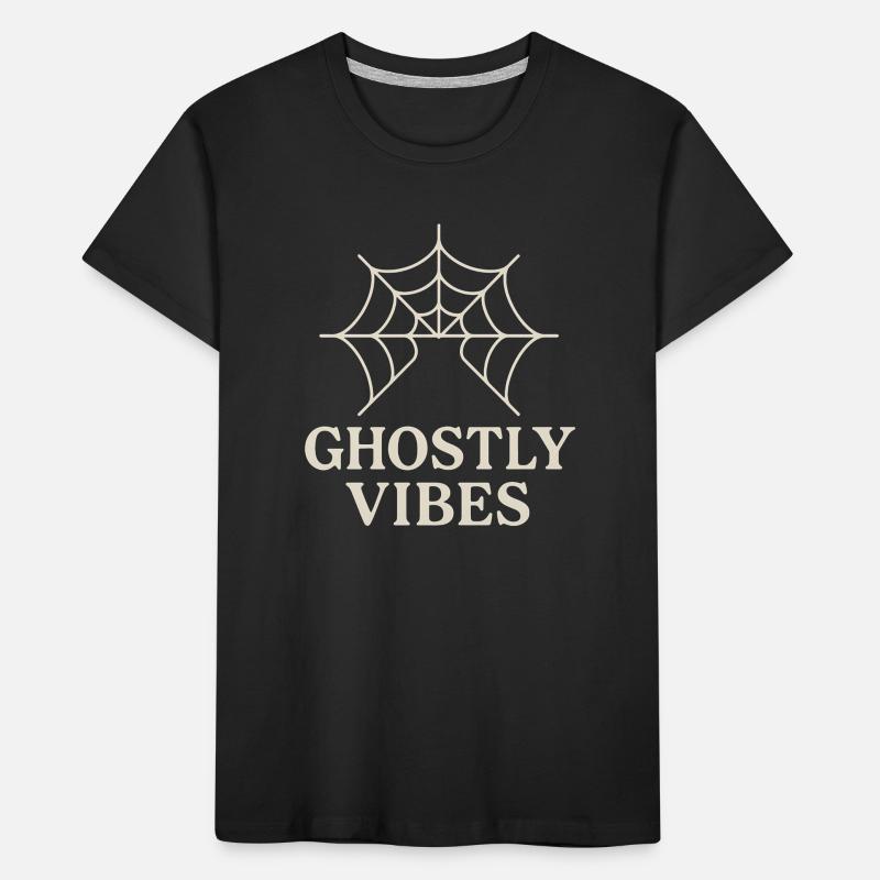 Spider web design with ghostly vibes Kids' Premium Organic T-Shirt