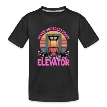 Elevator toddler & kids - Kids' Premium Organic T-Shirt - black - Front