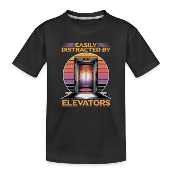 Elevator toddler & kids - Kids' Premium Organic T-Shirt - black - Front