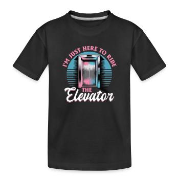 Elevator toddler & kids - Kids' Premium Organic T-Shirt - black - Front