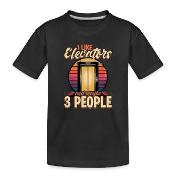 Elevator toddler & kids - Kids' Premium Organic T-Shirt - black - Front
