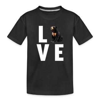 Sun Bear Malaienbär - Kinder Premium Bio T-Shirt - Schwarz - Vorne