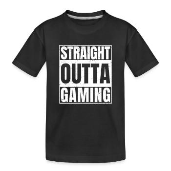 straight outta gaming - Kinder Premium Bio T-Shirt - Schwarz - Vorne