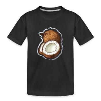 Kokosnuss Coconut - Kinder Premium Bio T-Shirt - Schwarz - Vorne