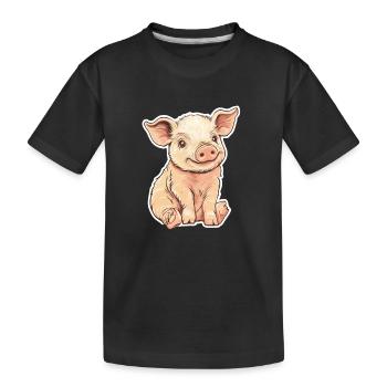 Porc Porcelet - T-shirt bio Premium Enfant - noir - Devant
