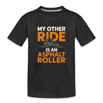 Straßenbauteam Asphalt Betonmannschaft - Kinder Premium Bio T-Shirt - Schwarz - Vorne