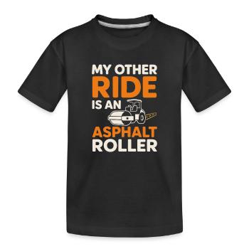 Straßenbauteam Asphalt Betonmannschaft - Kinder Premium Bio T-Shirt - Schwarz - Vorne