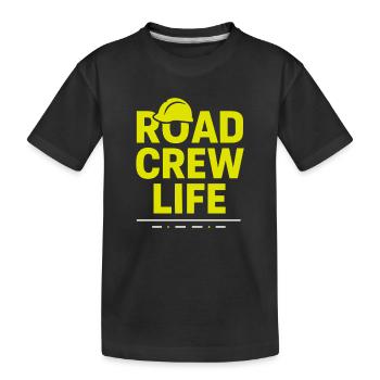 Straßenbauteam Asphalt Betonmannschaft - Kinder Premium Bio T-Shirt - Schwarz - Vorne
