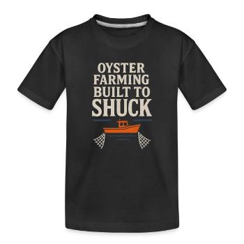 Huîtres Oster Farmers Coastal Saltwater Crew Crustacés - T-shirt bio Premium Enfant - noir - Devant