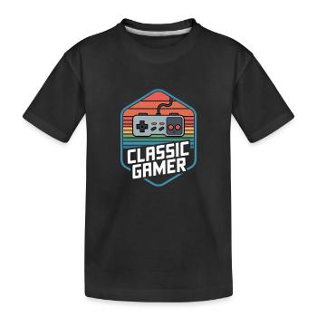 Classic Gamer Retro Controller Nostalgie - Kinder Premium Bio T-Shirt - Schwarz - Vorne