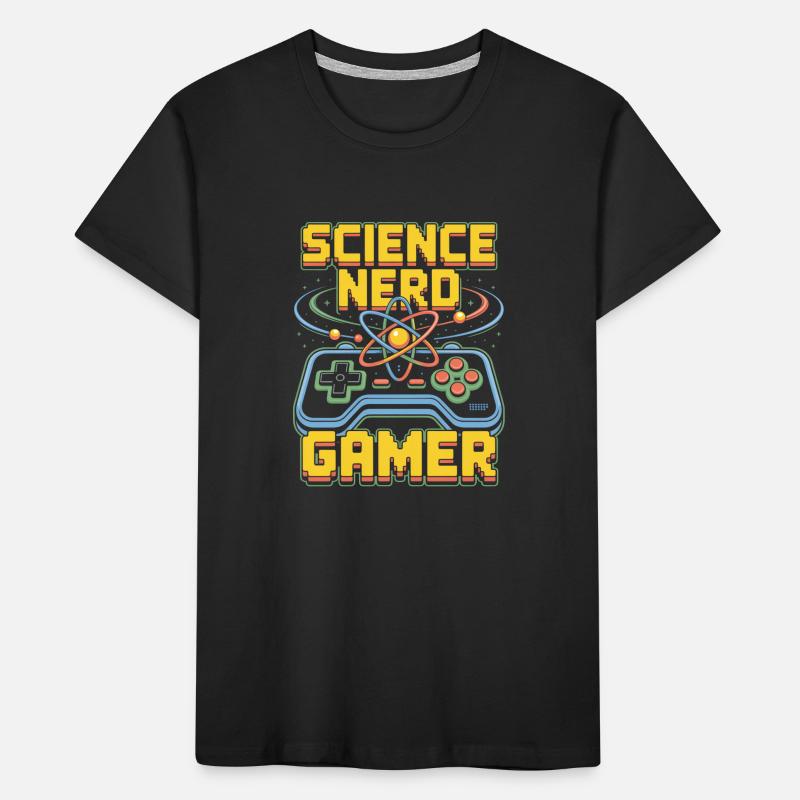 Science Nerd Gamer Atom Controller Wissenschaft Kids' Premium Organic T-Shirt