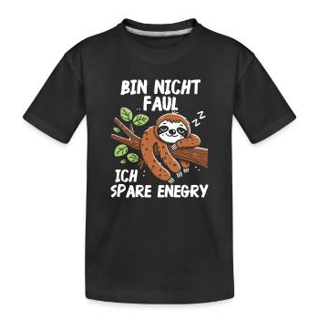 Je ne suis pas paresseux, j’économise de l’énergie - T-shirt bio Premium Enfant - noir - Devant