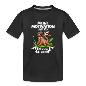 My motivation and I are currently living separately - Kids' Premium Organic T-Shirt - black - Front