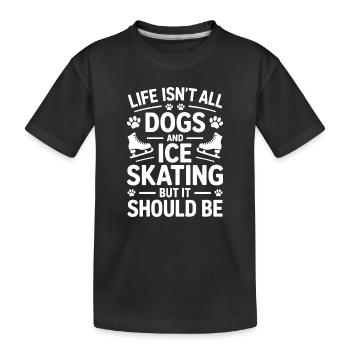 Patinage sur glace chien Fun Cadeau de patin à glace - T-shirt bio Premium Enfant - noir - Devant