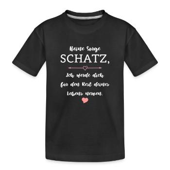 Humor Saying Relationship Marriage Partnership - Kids' Premium Organic T-Shirt - black - Front