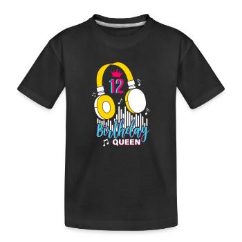Birthday Queen 12th Birthday - Kids' Premium Organic T-Shirt - black - Front