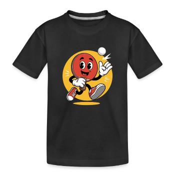 Table Tennis Cartoon Design - Kinder Premium Bio T-Shirt - Schwarz - Vorne