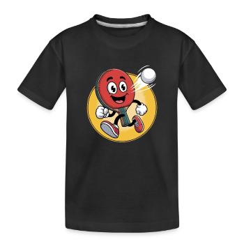 Table Tennis Cartoon Design - Kinder Premium Bio T-Shirt - Schwarz - Vorne