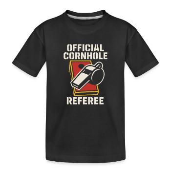 Cornhole Arbitre Arbitre officiel - T-shirt bio Premium Enfant - noir - Devant