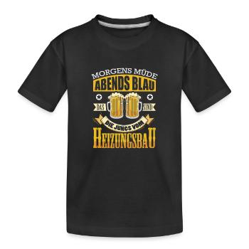 Heizungsbauer Heizungsbau Klempner Installateur - Kinder Premium Bio T-Shirt - Schwarz - Vorne