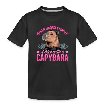 Drôle de Capybara - T-shirt bio Premium Enfant - noir - Devant