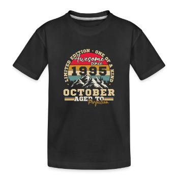 October 1995 Vinatge Retro Birthday Gift - Kids' Premium Organic T-Shirt - black - Front