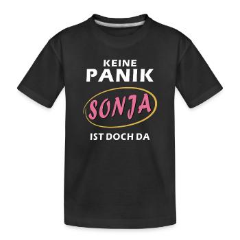 DON'T PANIC SONJA - Kids' Premium Organic T-Shirt - black - Front