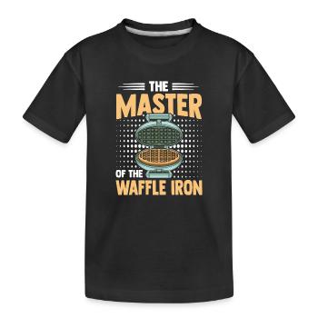 Waffeleisen Meister Professioneller Waffel Experte - Kinder Premium Bio T-Shirt - Schwarz - Vorne