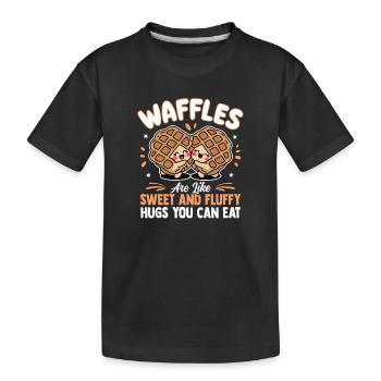 Gaufres sucrées Relation gaufre moelleuse - T-shirt bio Premium Enfant - noir - Devant