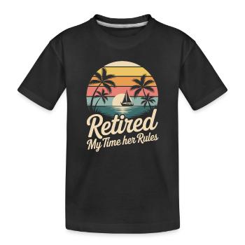 Retired Rente Rentner Lustiger Spruch - Kinder Premium Bio T-Shirt - Schwarz - Vorne