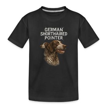 German Shorthaired Pointer - Kinder Premium Bio T-Shirt - Schwarz - Vorne