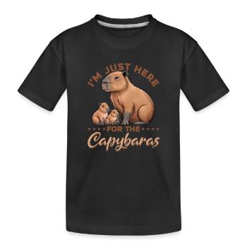 Funny aesthetic Kawaii Capybara - Kids' Premium Organic T-Shirt - black - Front