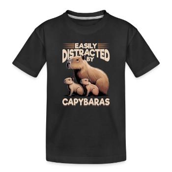 Esthétique amusante Kawaii Capybara - T-shirt bio Premium Enfant - noir - Devant