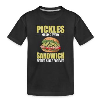 Concombres Sandiwch Vegan Alimentation saine - T-shirt bio Premium Enfant - noir - Devant