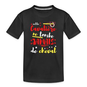 Cette Cavaliere Ne Tombe JAMAIS de cheval - T-shirt bio Premium Enfant - noir - Devant