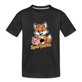 Tirelire avec tirelire et pièces de monnaie - T-shirt bio Premium Enfant - noir - Devant