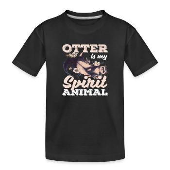 Seeotter Cartoon Spirtit Tierliebhaber - Kinder Premium Bio T-Shirt - Schwarz - Vorne