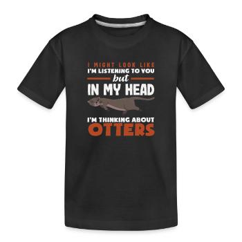 Seeotter Hörender Otter In Meinem Kopf - Kinder Premium Bio T-Shirt - Schwarz - Vorne