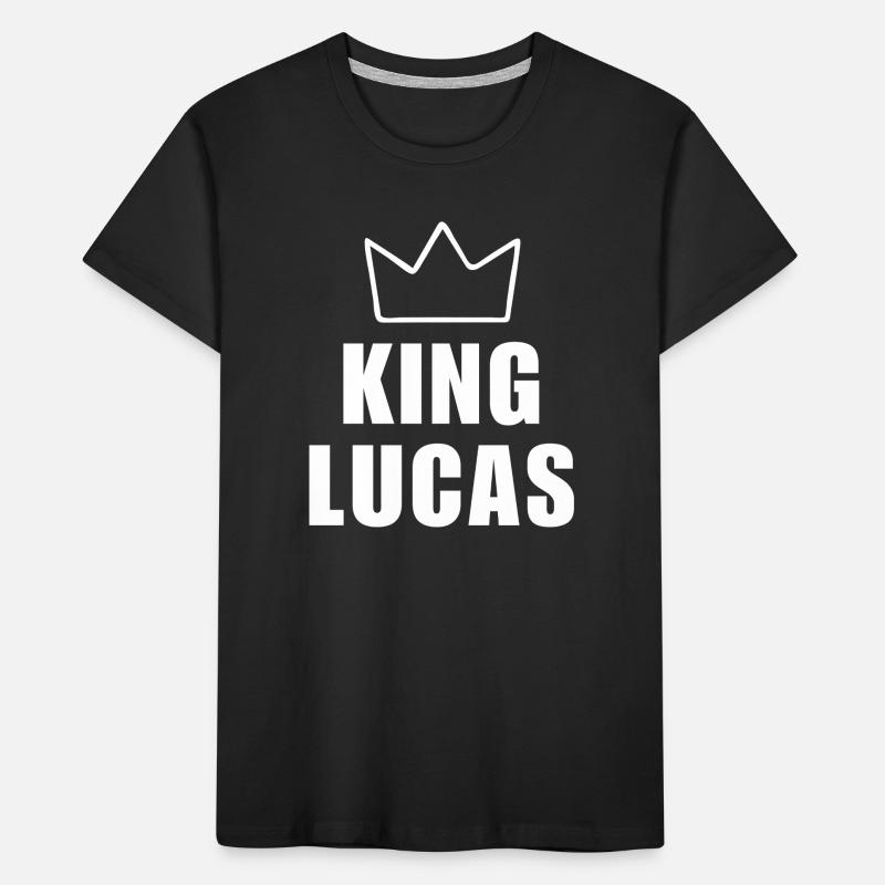 Lucas Name mit Buchstabe L - King Crown Hemd Kinder Premium Bio T-Shirt