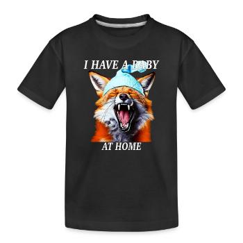 FUCHS J’AI UN BÉBÉ À LA MAISON - T-shirt bio Premium Enfant - noir - Devant