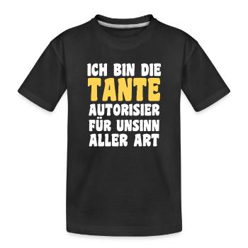 Family motif niece - Kids' Premium Organic T-Shirt - black - Front
